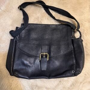 Dolce & Gabbana Black Leather Vintage Messenger Bag